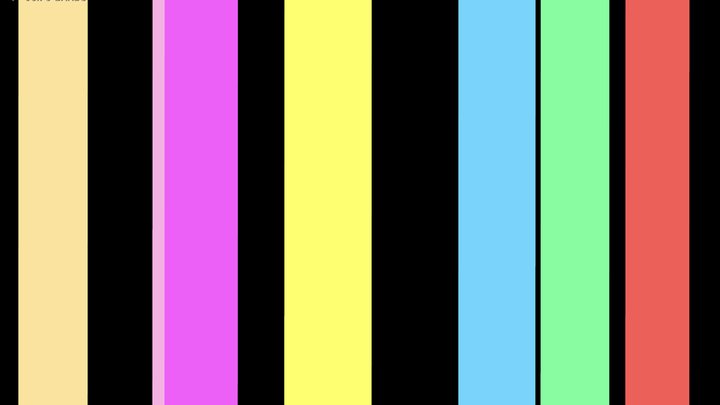 A flat world seen edge-on, as bands of colour