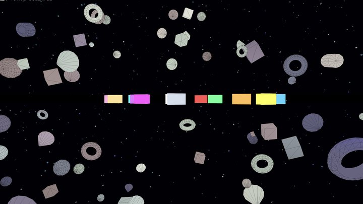 The flat world as a thin line, surrounded by solids